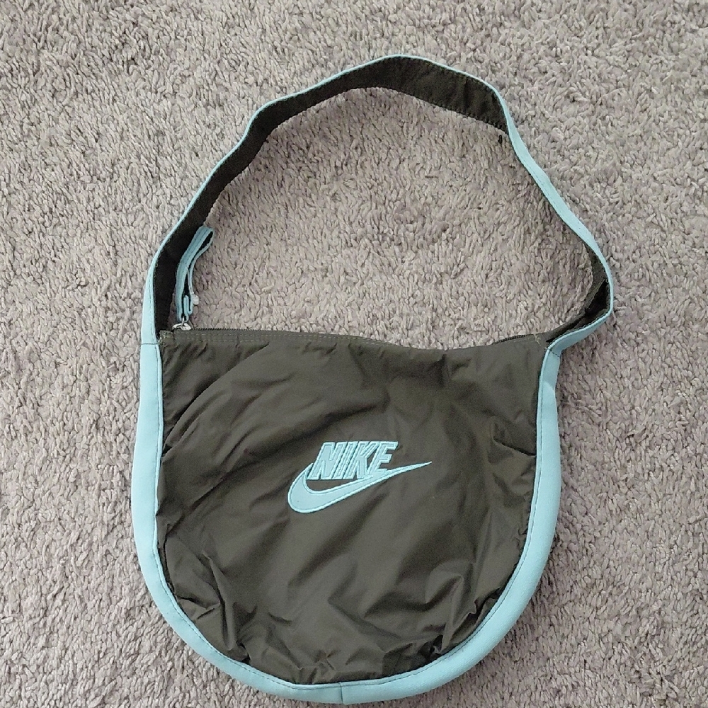 Nike Chocolate and Light Blue Crossbody Bag